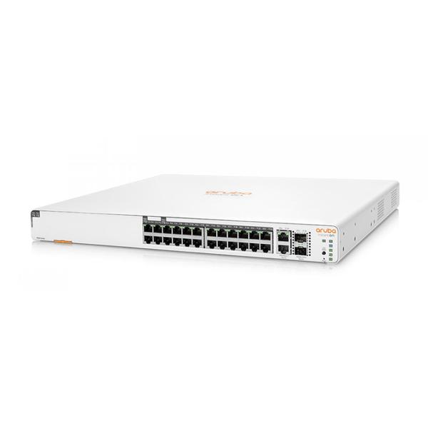 Imagem de Switch HPE Aruba 1960 24G 2XGT 2SFP+ 370W Alimentação total PoE de 370 W (até 240 W de PoE Classe 6 ou 370 W de PoE Classe 4) JL807A 