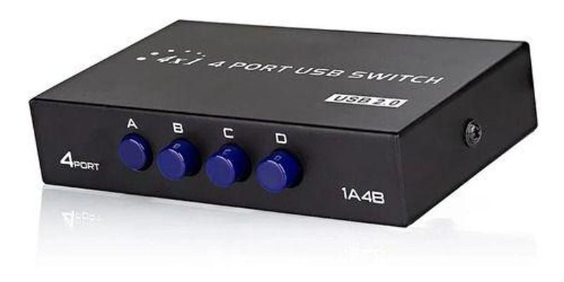 Imagem de Switch Hub Switcher Abs 4 Port Usb2.0 Tipo-b Impressora Knup