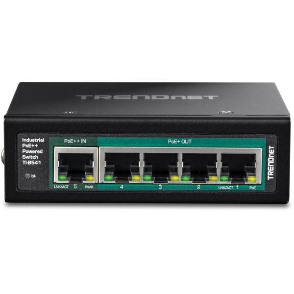 Imagem de Switch industrial Gigabit PoE++ alimentado por trilho DIN TRENDnet TI-B541