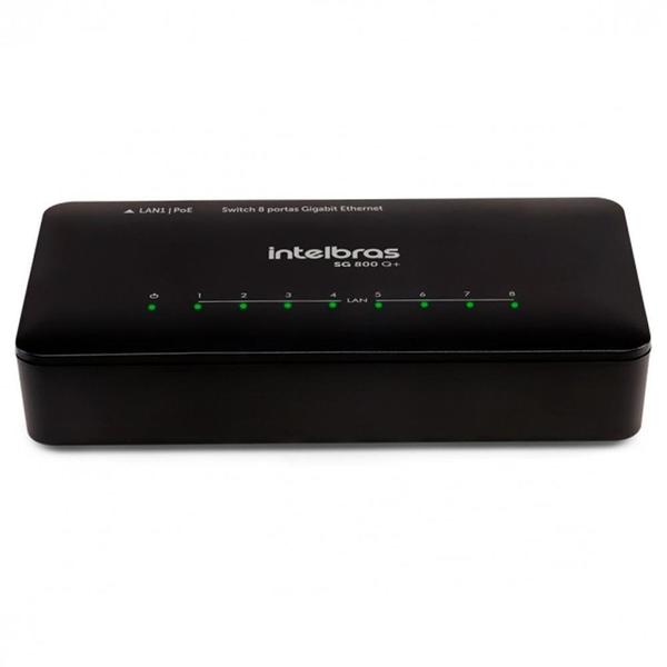 Imagem de Switch Intelbras SG 800Q+, 10/100/1000 Mbps, Fast Ethernet, 8 Portas - 4760079