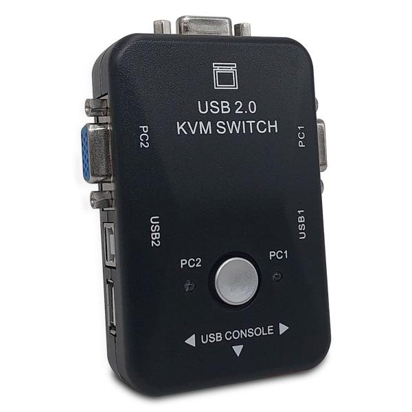 Imagem de Switch KVM (Chaveador) GV Brasil, 2x Portas VGA, 2x Portas USB, Plug And Play - KVM.02P