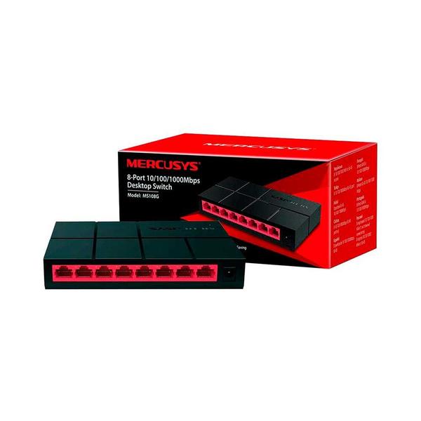 Imagem de Switch Mercusys 8 portas Gigabit 10/100/1000Mbps - MS108G