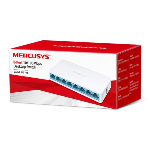 Imagem de Switch Mercusys MS108, 8 portas 10/100 Mbps