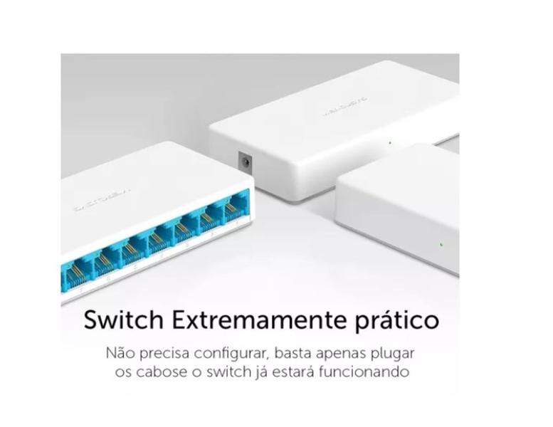 Imagem de Switch Mercusys MS108 - 8 Portas branco