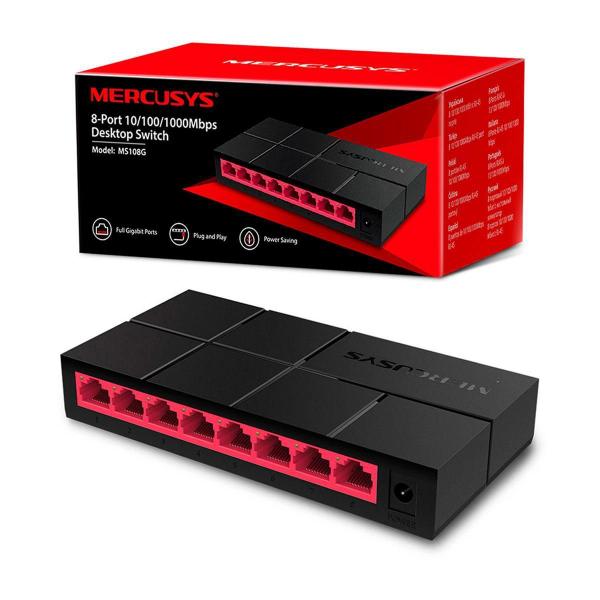 Imagem de Switch Mercusys Ms108G, Gigabit De 8 Portas 10/100/1000 Mbps