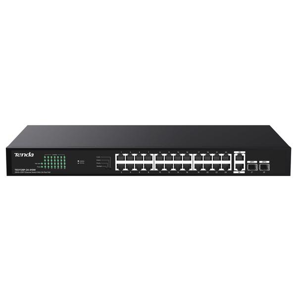 Imagem de Switch PoE Tenda TEG1128P 24 portas Gigabit com 24 portas PoE+ 410W