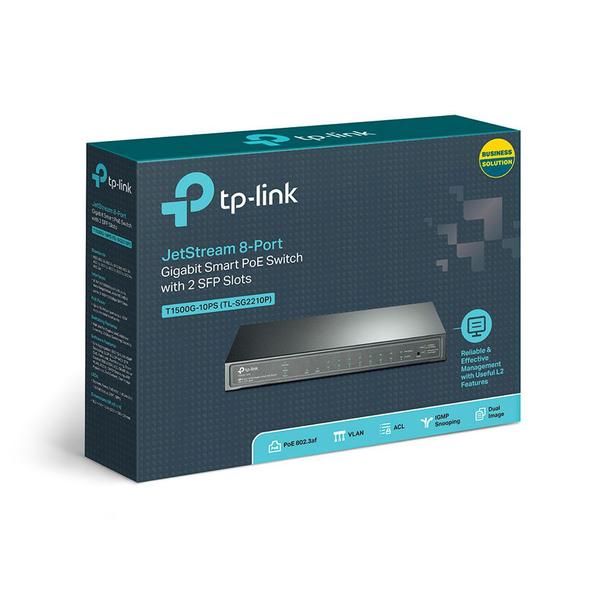 Imagem de Switch Tp-link 08pt T1500g-10ps (tl-sg2210p)  Jetstream Gigabit Poe+ Smart 2 Sfp