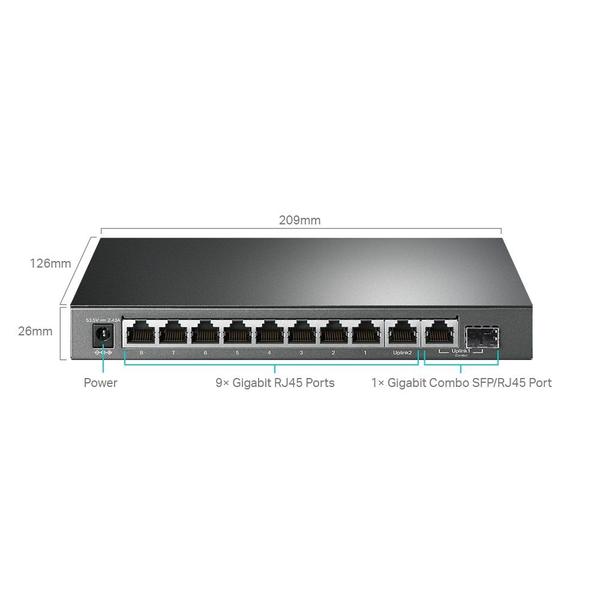 Imagem de Switch tp-link 10 portas tl-sg1210mpe 8p giga poe+ 1sfp/rj45