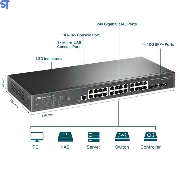 Imagem de Switch Tp-Link 24 Portas 24P Tl-Sg3428X 24P Giga 4 10Ge Sfp+