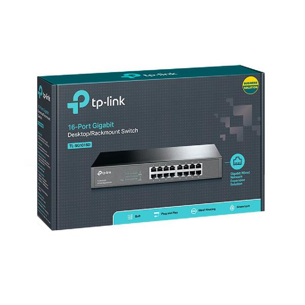 Imagem de Switch TP-Link TL-SG1016D 16 Portas RJ-45 Gigabit 10/100/1000Mbps Rack