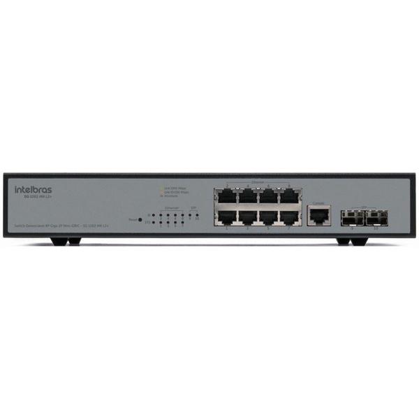 Imagem de Switche SG 1002 MR L2+ 8 portas Giga e 2 portas mini-GBIC - Intelbras