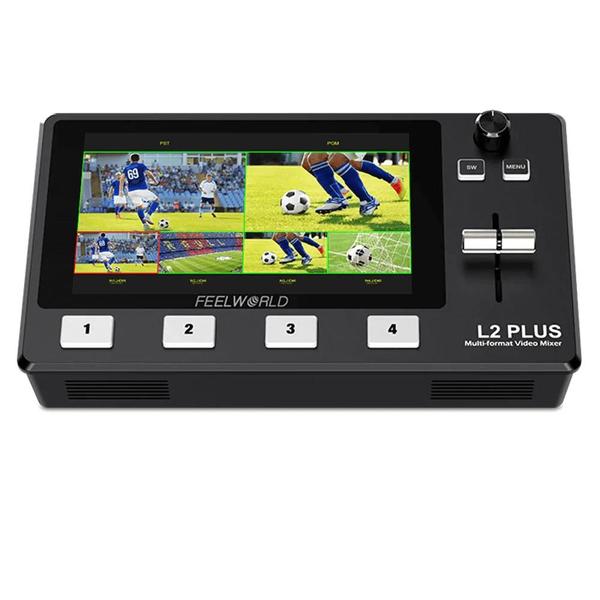 Imagem de Switcher FeelWorld L2 Plus Live Streaming Multiview LCD 5.5" Chroma Key 4x HDMI e USB3.0