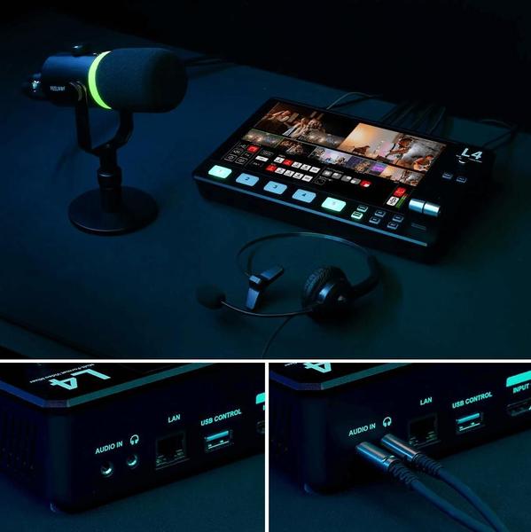 Imagem de Switcher Feelworld L4 Hdmi Sdi Livestream Mixer Lcd 10.1 Usb