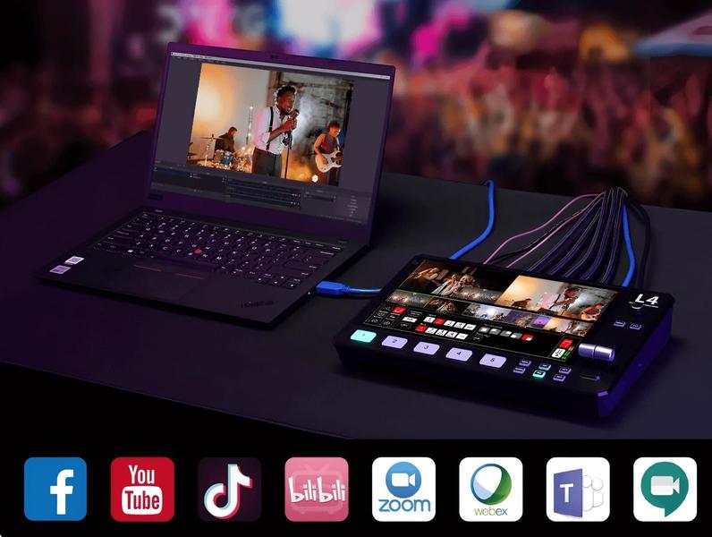 Imagem de Switcher Feelworld L4 Hdmi Sdi Livestream Mixer Lcd 10.1 Usb