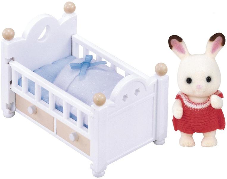 Sylvanian Families Bebe Coelho Chocolate e Cama Epoch 5017 Imagem de Sylvanian Families Bebe Coelho Chocolate e Cama Epoch 5017