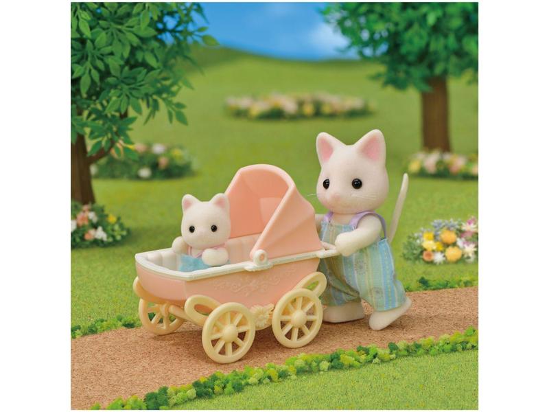 Imagem de Sylvanian Families Carrinho De Bebê Gatos Primaver - com Acessórios Epoch 2 Bonecos