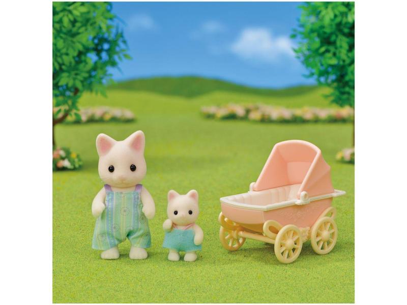 Imagem de Sylvanian Families Carrinho De Bebê Gatos Primaver - com Acessórios Epoch 2 Bonecos