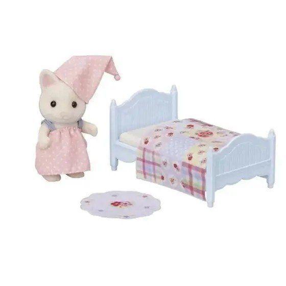 Imagem de Sylvanian Families Conjunro Cama Menina Gato Primavera R.5681 Epoch Magia