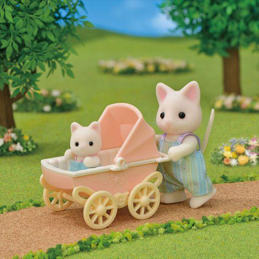 Imagem de Sylvanian Families - Conjunto Carrinho de Bebê - Papai e Bebê Gatos Primavera