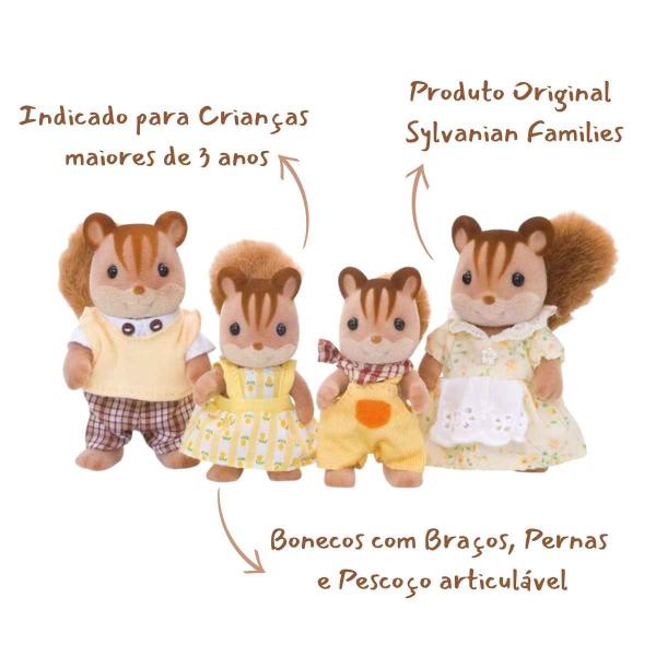 Imagem de Sylvanian Families Família 4 Personagens Original  Epoch  Presente Meninas Crianças +3 Anos