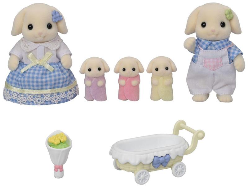 Imagem de Sylvanian Families Família Dos Coelhos Floral - com Acessórios Epoch 5 Bonecos