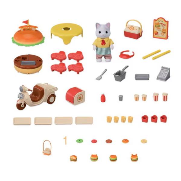 Imagem de Sylvanian Families Loja de Hamburguer + Bicicleta - Papai Gato de Leite