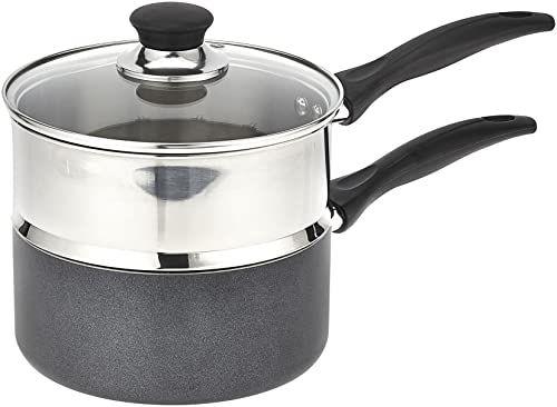 Imagem de T-fal B1399663 Caldeira Dupla Especializada em Aço Inoxidável com Utensílios de Cozinha Fenólicos, 3 Litros, Prata