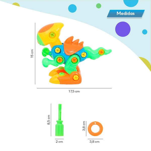 Imagem de T-rex Dinossauro Monta e Desmonta Com Ferramenta Colorido