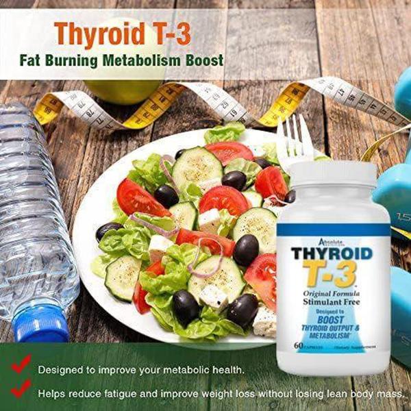 Imagem de T3 Absolute Nutrition Thyroid T-3 Apoio Da Tireoide Fórmula Original 60 Cápsulas