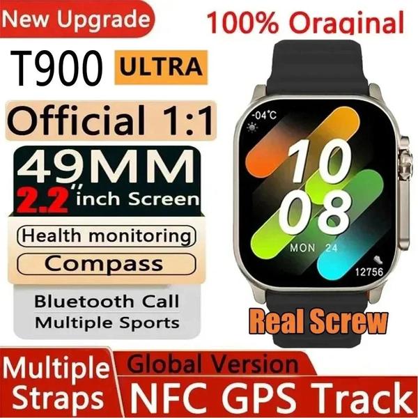 Imagem de T900 Ultra Smartwatch Com fota na tela ultra amoled t900, impermeável, novo, 49mm Troca de pulseira.