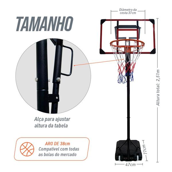 Imagem de Tabela Basquete Completa Infantil Móvel de Alavanca Acrílico