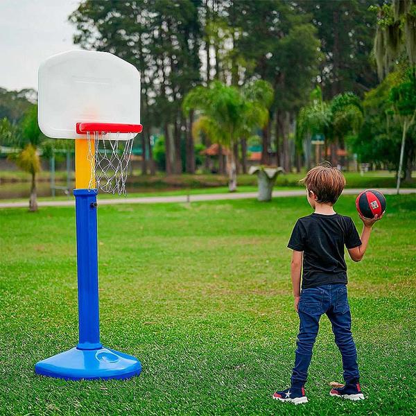 Imagem de Tabela de Basquete Infantil c/ Suporte, Cesta e Bola - Freso