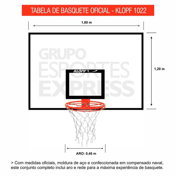 Imagem de Tabela De Basquete Oficial Compensado Naval PAR Klopf 1022