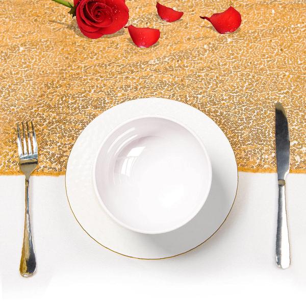 Imagem de Table Runner Cameway Glitter Gold 30 x 275 cm para decoração de festas