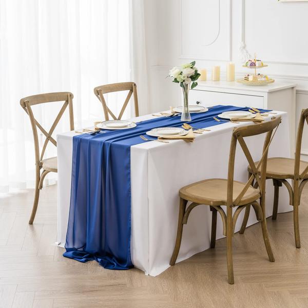 Imagem de Table Runner flohar Chiffon 29x300cm Sheer Romantic Blue x12