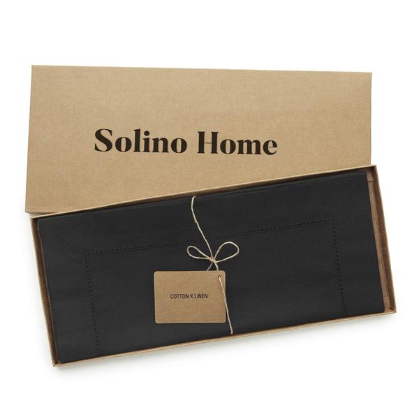 Imagem de Table Runner Solino Home Linho de algodão preto 36x229cm