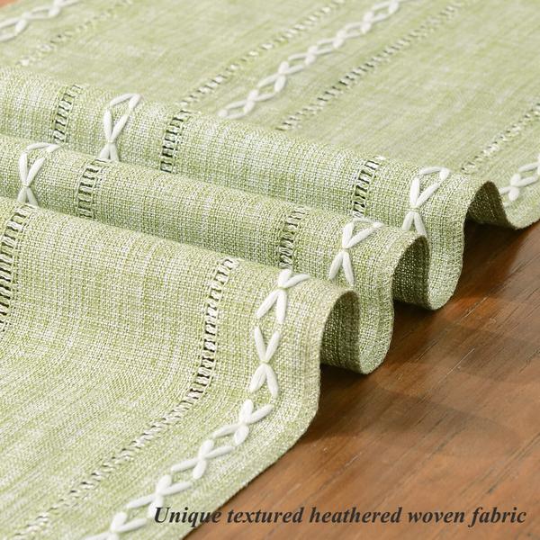 Imagem de Table Runner Wracra Rustic Hemstitch Linen 230 cm com borlas