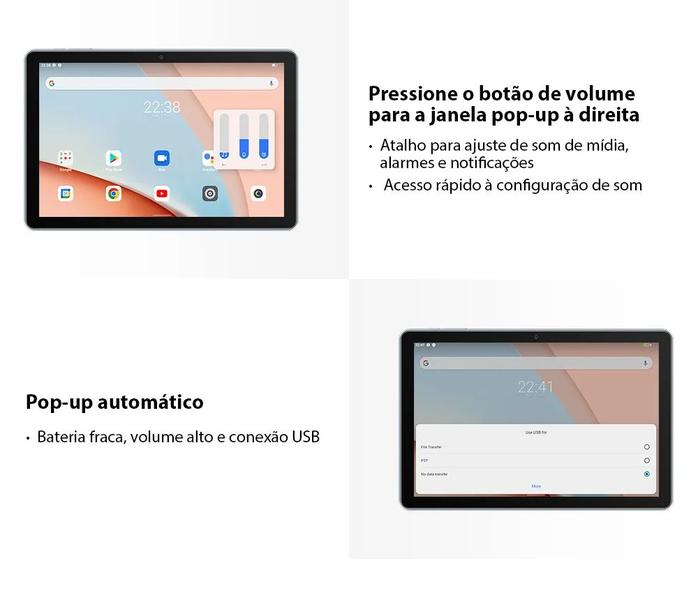 Imagem de Tablet 10.1" Blackview 7 5GB RAM 192GB ROM, Android 12, Tela Touchscreen