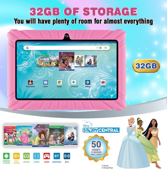 Imagem de Tablet Contixo 7 Kids 32GB Android 11 Go 7 polegadas rosa com capa