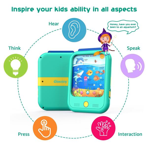 Imagem de Tablet de aprendizagem Qiaojoy Kids Educational de 2 a 5 anos com cartões