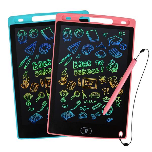 Imagem de Tablet de escrita LCD, 2 pacotes de almofadas de desenho para crianças 3 4 5 6 anos de idade 8,5 polegadas linhas coloridas Doodle Scribble Boards Brinquedos Educacionais para Meninas Meninos