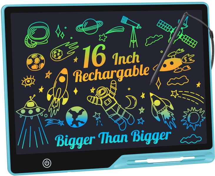 Imagem de Tablet de escrita LCD Kinayue recarregável azul de 16 polegadas