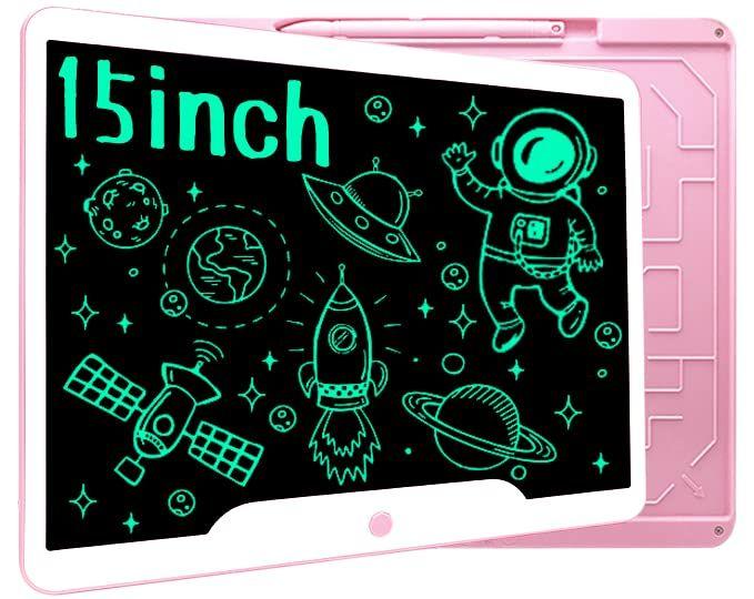 Imagem de Tablet de escrita LCD, Richgv 15 Polegadas Escrevendo Doodle Board Digital Digital Writing Pad para a idade 3+ rosa