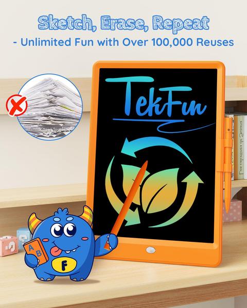 Imagem de Tablet de escrita LCD TEKFUN Magic Doodle Board de 10 polegadas laranja