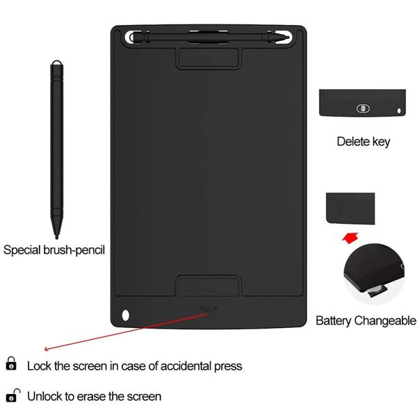 Imagem de Tablet Digital para Escrita e Desenho com de Tela lcd 12" para Crianças e Adultos