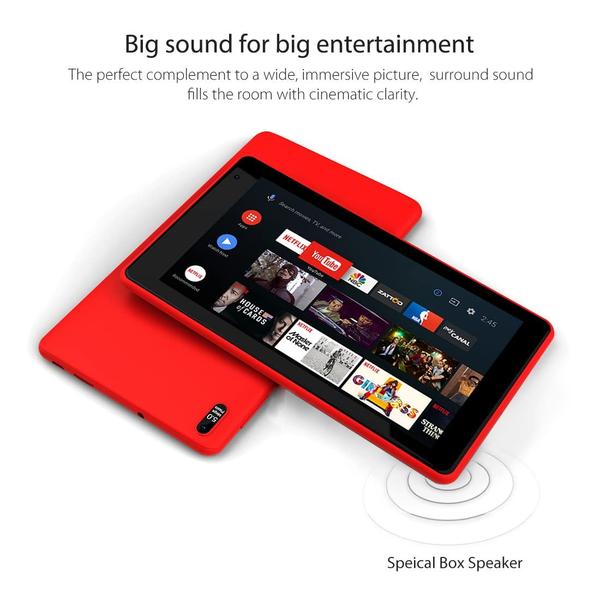 Imagem de Tablet EGOTEK 7" WiFi - Android 10, 2GB+32GB, Tela 2.5D, WiFi 6, Capa Inclusa (Vermelho)