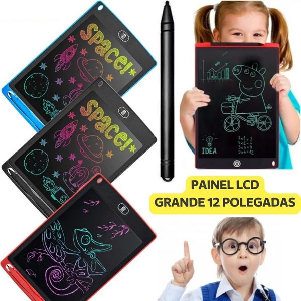 Imagem de Tablet Grande Lcd Lousa Quadro Infantil Para Desenhar Escrever Mais Caneta