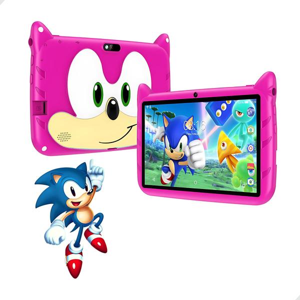 Imagem de Tablet infantil Android 13  tela HD Playstore 64GB + 4GB Ram Wifi 5.0 e Câmera 5MP + Capinha anti queda 