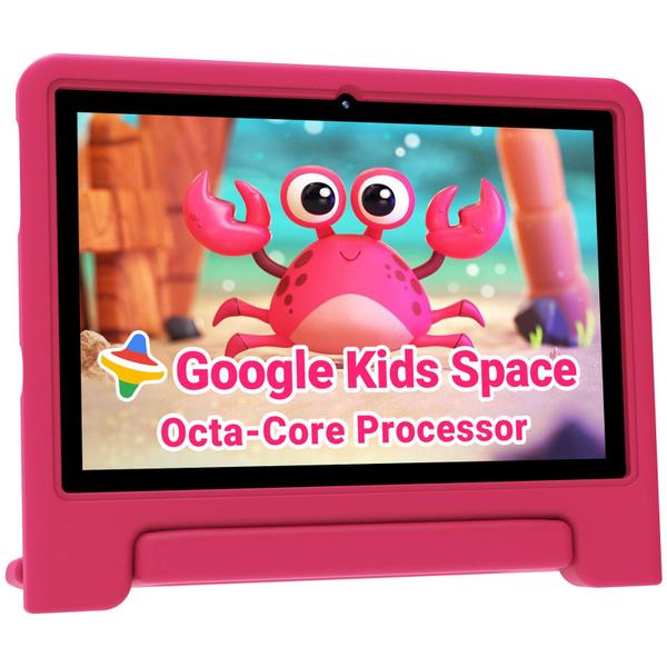 Imagem de Tablet infantil ApoloMedia 2024 10 polegadas Android 14 64 GB +capa rosa