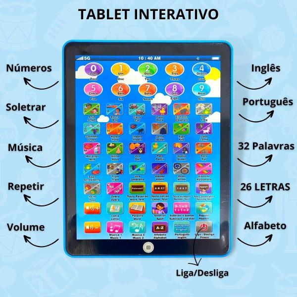 Tablet Infantil Bilíngue Educativo Interativo Multifunção - Europio Imagem de Tablet Infantil Bilíngue Educativo Interativo Multifunção